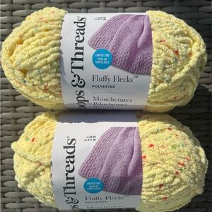 Loops & Threads Fluffy Flecks Yarn - Yellow